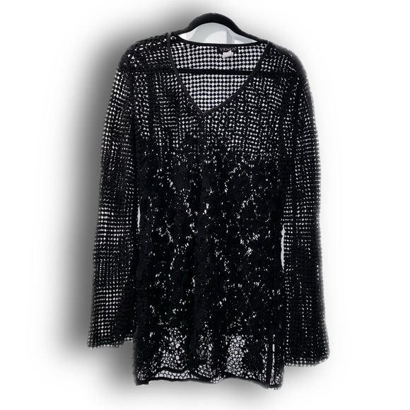 VENUS Other - Venus Black Coverup Dress Long Sleeve
